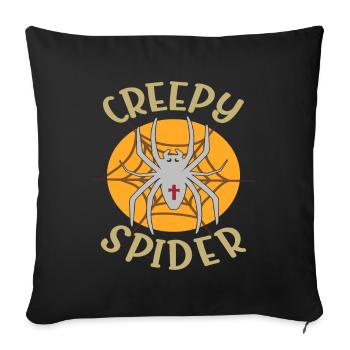 Creepy Spider - Sofa pillowcase 17,3'' x 17,3'' (45 x 45 cm) - black - Front