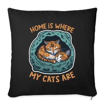 How Is Where My Cats Are - Sofa pillowcase 17,3'' x 17,3'' (45 x 45 cm) - black - Front