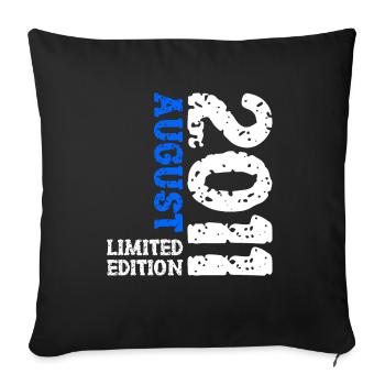 2011 August Limited Edition 12. Geburtstag Outfit - Sofakissenbezug 45 x 45 cm - Schwarz - Vorne