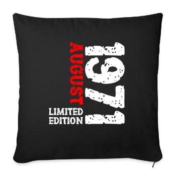 1971 Août Édition Limitée 52e Tenue d’anniversaire - Housse de coussin décorative 45 x 45 cm - noir - Devant