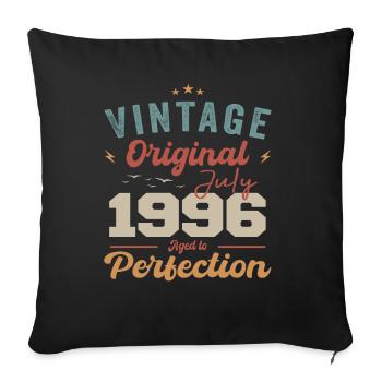 July 1996 Birthday July 1996 Original 1996 July - Sofa pillowcase 17,3'' x 17,3'' (45 x 45 cm) - black - Front