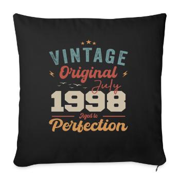 July 1998 Birthday July 1998 Original 1998 July - Sofa pillowcase 17,3'' x 17,3'' (45 x 45 cm) - black - Front