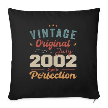 July 2002 Birthday July 2002 Original 2002 July - Sofa pillowcase 17,3'' x 17,3'' (45 x 45 cm) - black - Front
