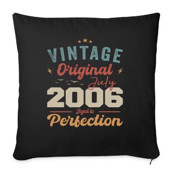 Juillet 2006 Anniversaire Juillet 2006 Original 2006 Juillet - Housse de coussin décorative 45 x 45 cm - noir - Devant