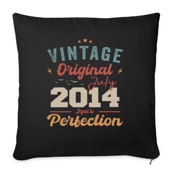 Juli 2014 Geburtstag Juli 2014 Original 2014 Juli - Sofakissenbezug 45 x 45 cm - Schwarz - Vorne