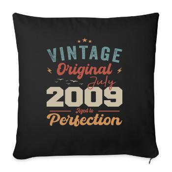 July 2009 Birthday July 2009 Original 2009 July - Sofa pillowcase 17,3'' x 17,3'' (45 x 45 cm) - black - Front