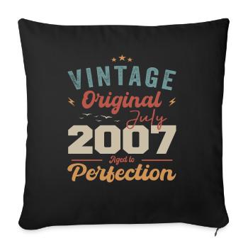Juillet 2007 Anniversaire Juillet 2007 Original 2007 Juillet - Housse de coussin décorative 45 x 45 cm - noir - Devant