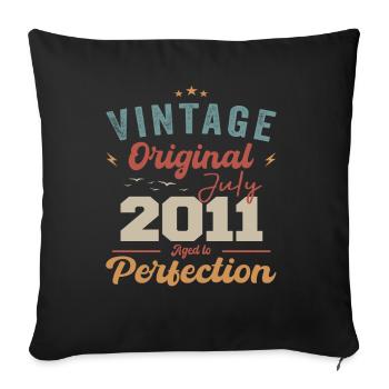 July 2011 Birthday July 2011 Original 2011 July - Sofa pillowcase 17,3'' x 17,3'' (45 x 45 cm) - black - Front
