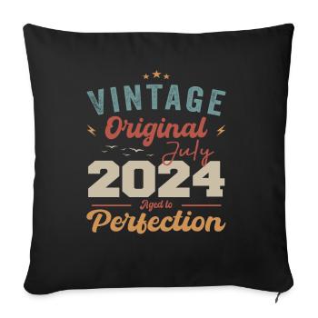 July 2024 Birthday July 2024 Original 2024 July - Sofa pillowcase 17,3'' x 17,3'' (45 x 45 cm) - black - Front