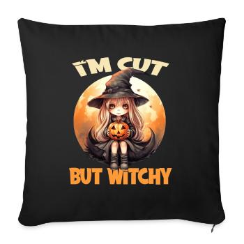 I'm Cute But Witchy für einen Halloween Liebhaber - Sofakissenbezug 45 x 45 cm - Schwarz - Vorne