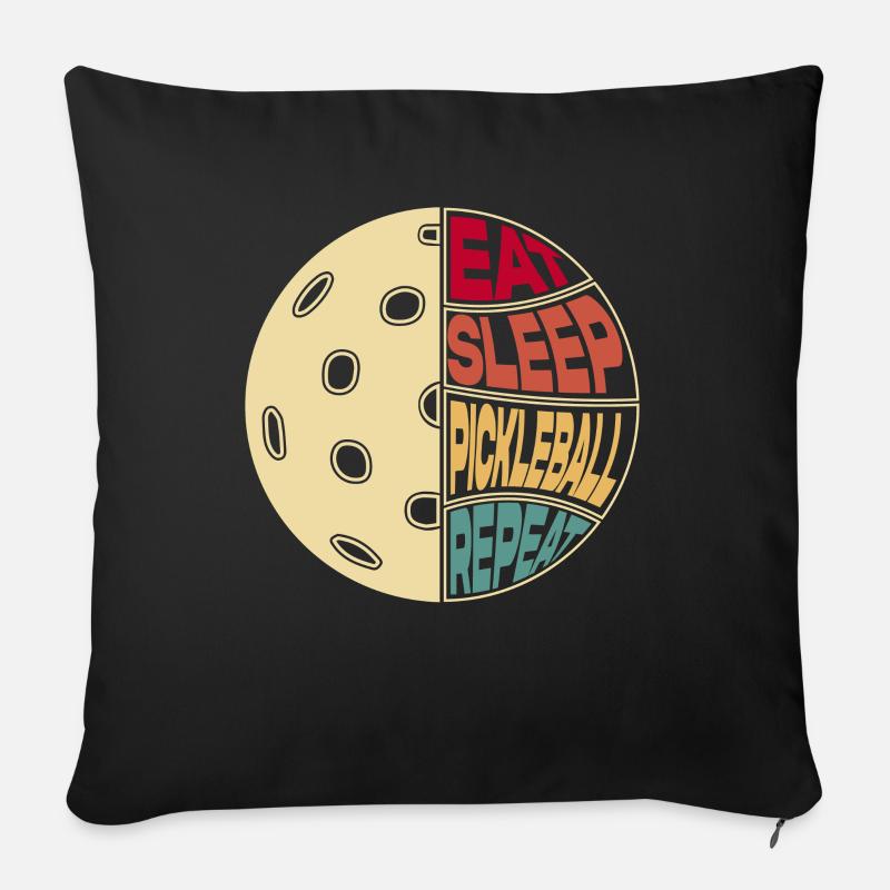 Pickleball Retro Vintage - Sofa pillowcase 17,3'' x 17,3'' (45 x 45 cm) - black
