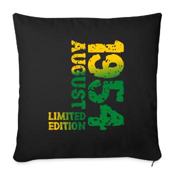 1954 August Limited Edition 69th Birthday Outfit - Sofa pillowcase 17,3'' x 17,3'' (45 x 45 cm) - black - Front