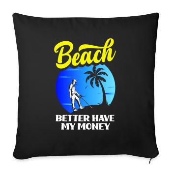 Funny Probing Metal Detector Detector - Sofa pillowcase 17,3'' x 17,3'' (45 x 45 cm) - black - Front