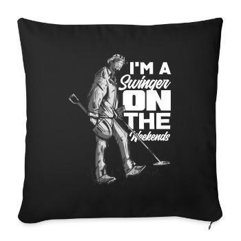 Détecteur de métaux à sondage amusant - Housse de coussin décorative 45 x 45 cm - noir - Devant