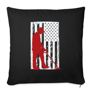 Funny Probing Metal Detector Detector - Sofa pillowcase 17,3'' x 17,3'' (45 x 45 cm) - black - Front