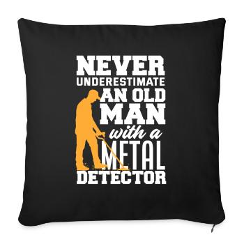 Détecteur de métaux à sondage amusant - Housse de coussin décorative 45 x 45 cm - noir - Devant
