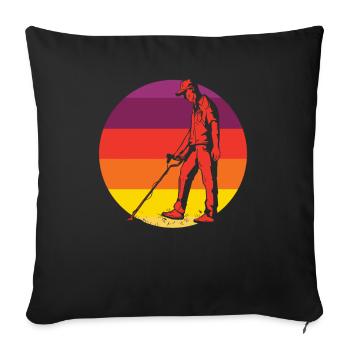 Funny Probing Metal Detector Detector - Sofa pillowcase 17,3'' x 17,3'' (45 x 45 cm) - black - Front