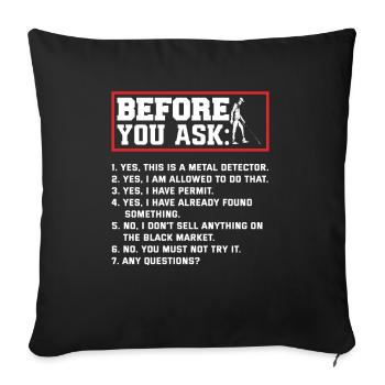 Funny Probing Metal Detector Detector - Sofa pillowcase 17,3'' x 17,3'' (45 x 45 cm) - black - Front