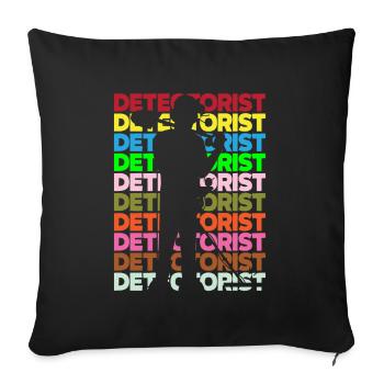 Funny Probing Metal Detector Detector - Sofa pillowcase 17,3'' x 17,3'' (45 x 45 cm) - black - Front