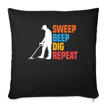 Funny Probing Metal Detector Detector - Sofa pillowcase 17,3'' x 17,3'' (45 x 45 cm) - black - Front