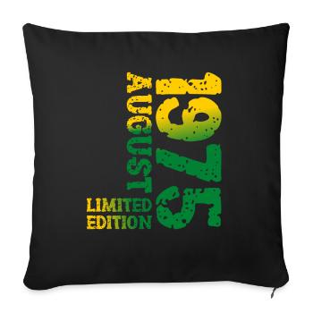 1975 August Limited Edition 48th Birthday Outfit - Sofa pillowcase 17,3'' x 17,3'' (45 x 45 cm) - black - Front