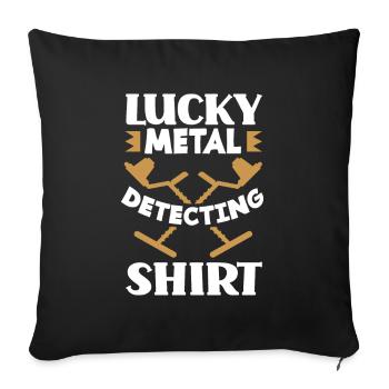 Détecteur de métaux à sondage amusant - Housse de coussin décorative 45 x 45 cm - noir - Devant