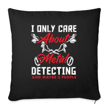 Détecteur de métaux à sondage amusant - Housse de coussin décorative 45 x 45 cm - noir - Devant