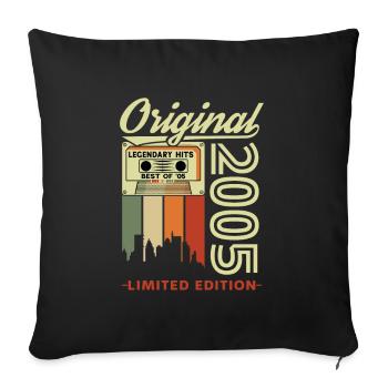 Original 2005 Vintage Retro Birthday Gift - Sofa pillowcase 17,3'' x 17,3'' (45 x 45 cm) - black - Front