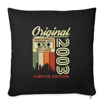Original 2003 Vintage Retro Birthday Gift - Sofa pillowcase 17,3'' x 17,3'' (45 x 45 cm) - black - Front