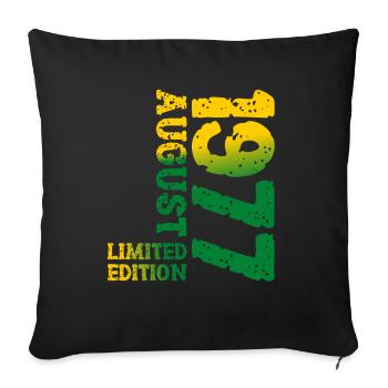 1977 August Limited Edition 46. Geburtstag Outfit - Sofakissenbezug 45 x 45 cm - Schwarz - Vorne