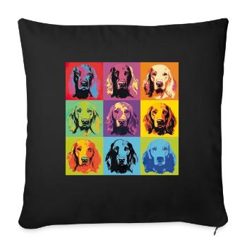 Irish Red Setter Hund Hunderasse Pop Art - Sofakissenbezug 45 x 45 cm - Schwarz - Vorne