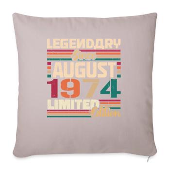 1974 Août Anniversaire Légende Août 1974 - Housse de coussin décorative 45 x 45 cm - taupe clair - Devant