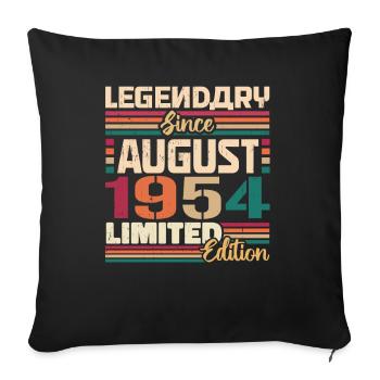 1954 August Birthday Legend August 1954 - Sofa pillowcase 17,3'' x 17,3'' (45 x 45 cm) - black - Front