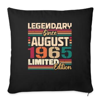 1965 August Birthday Legend August 1965 - Sofa pillowcase 17,3'' x 17,3'' (45 x 45 cm) - black - Front