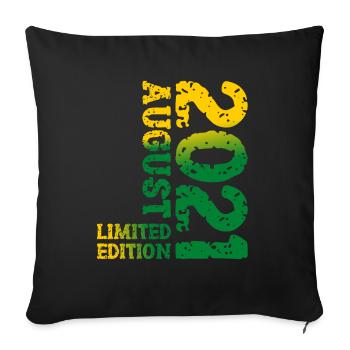 2021 August Limited Edition 2nd Birthday Outfit - Sofa pillowcase 17,3'' x 17,3'' (45 x 45 cm) - black - Front