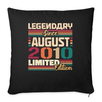 2010 août anniversaire légende août 2010 - Housse de coussin décorative 45 x 45 cm - noir - Devant