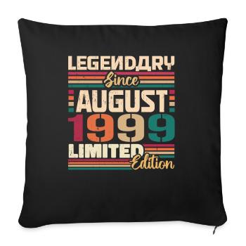 1999 Août Légende de l’anniversaire Août 1999 - Housse de coussin décorative 45 x 45 cm - noir - Devant