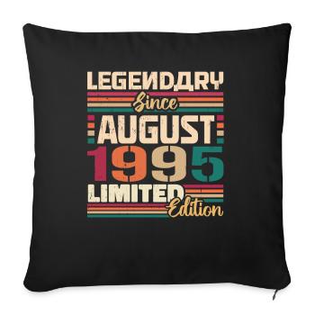 1995 Août Légende de l’anniversaire Août 1995 - Housse de coussin décorative 45 x 45 cm - noir - Devant