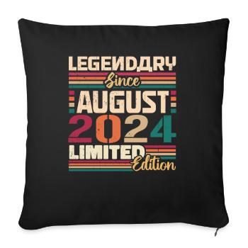 2024 août Légende de l’anniversaire août 2024 - Housse de coussin décorative 45 x 45 cm - noir - Devant