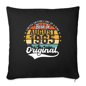 August 1965 Birthday Gift Ideas 1965 August - Sofa pillowcase 17,3'' x 17,3'' (45 x 45 cm) - black - Front