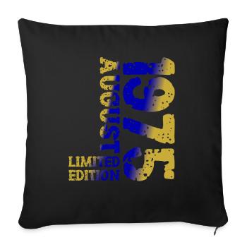 1975 August Limited Edition 48th Birthday Outfit - Sofa pillowcase 17,3'' x 17,3'' (45 x 45 cm) - black - Front