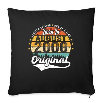 August 2000 Birthday Gift Ideas 2000 August - Sofa pillowcase 17,3'' x 17,3'' (45 x 45 cm) - black - Front