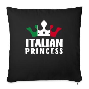 Italian Princess Funny Italy Gift - Sofa pillowcase 17,3'' x 17,3'' (45 x 45 cm) - black - Front