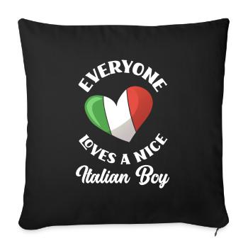 Funny Italy Gift - Sofa pillowcase 17,3'' x 17,3'' (45 x 45 cm) - black - Front