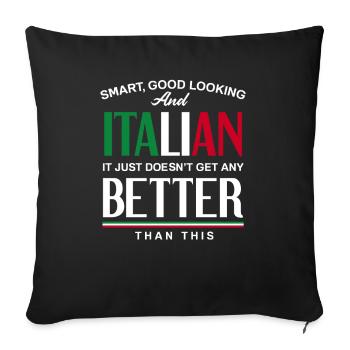 Funny Italy Gift - Sofa pillowcase 17,3'' x 17,3'' (45 x 45 cm) - black - Front