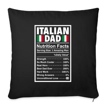 Funny Italy Italian Daddy Gift - Sofa pillowcase 17,3'' x 17,3'' (45 x 45 cm) - black - Front
