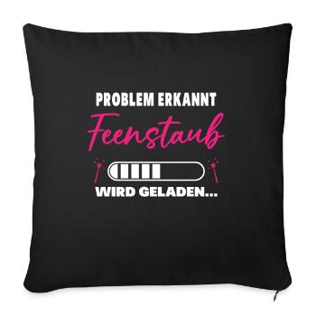 Problem erkannt Feenstaub wird geladen Fee Einhorn - Sofakissenbezug 45 x 45 cm - Schwarz - Vorne