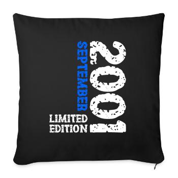 2001 September Limited Edition 22nd Birthday Decoration - Sofa pillowcase 17,3'' x 17,3'' (45 x 45 cm) - black - Front