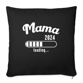 Mamá 2024 Loading Pregnancy Mom Mom - Sofa pillowcase 17,3'' x 17,3'' (45 x 45 cm) - black - Front