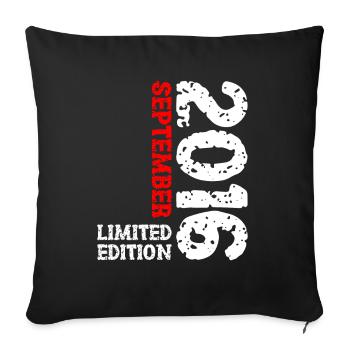 2016 September Limited Edition 7th Birthday Decoration - Sofa pillowcase 17,3'' x 17,3'' (45 x 45 cm) - black - Front